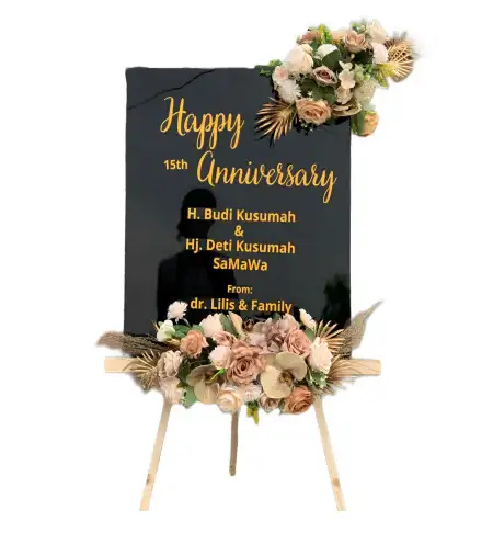 Papan Bunga Akrilik Tangga Besi